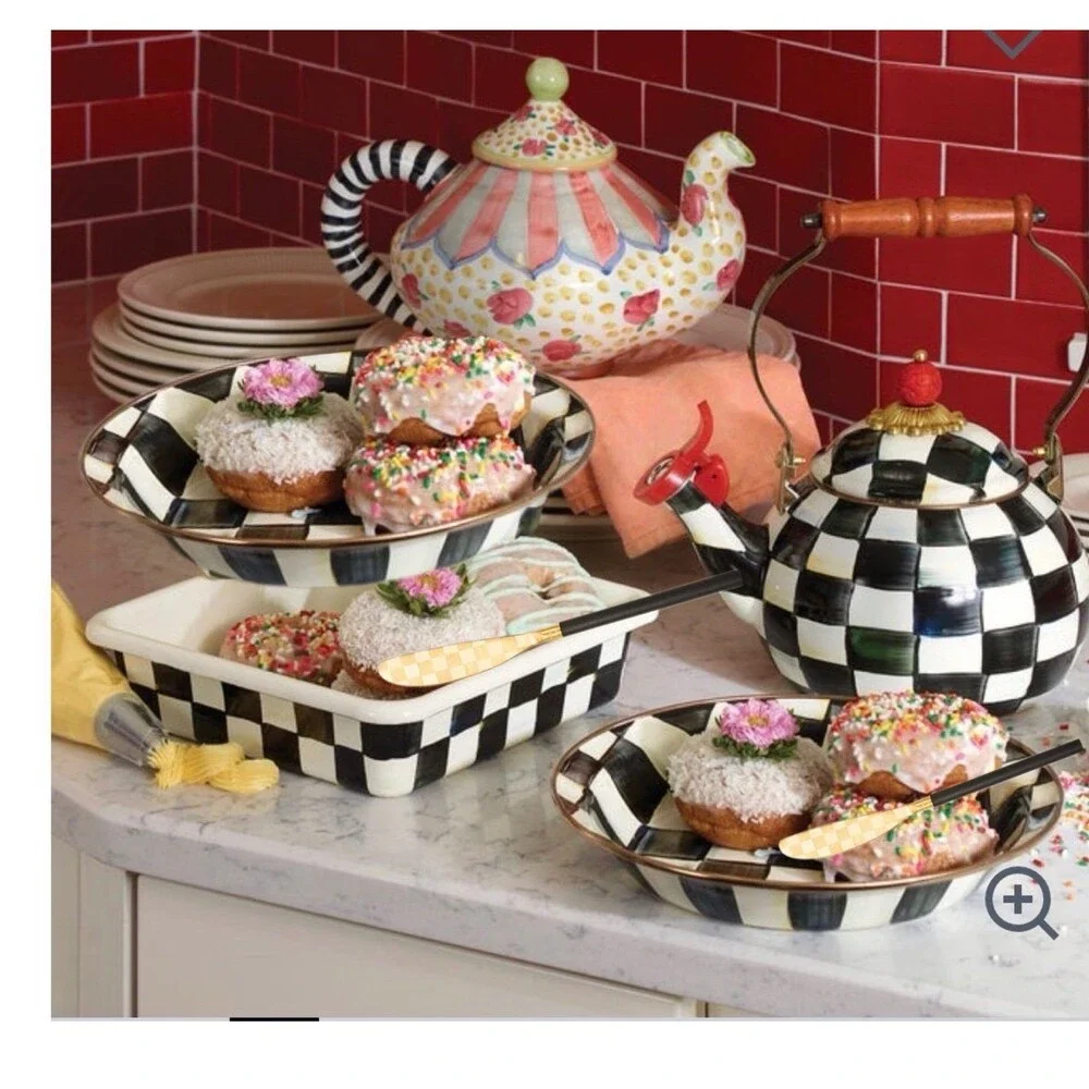Mackenzie-Childs Courtly Check Black and White Baking 4pc Gift Set
